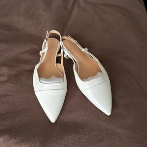 Women’s Slingback White Pointed Flats